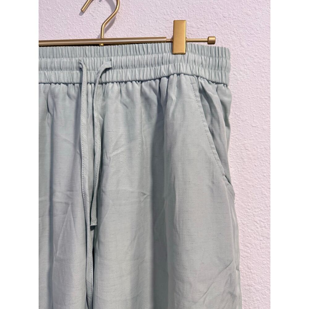 Halara Linen Blend Wide Leg Pants Seafoam M Tall High Rise Drawstring NWT - Picture 3 of 9